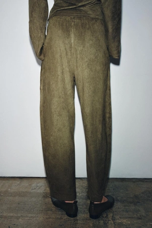 Брюки BALLOON с эффектом замши- Заказать в России