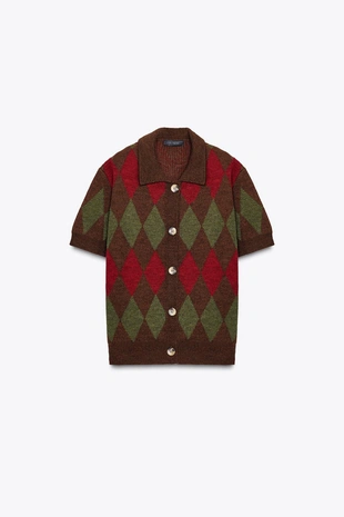 Куртка-поло в ромбик- Заказать в России