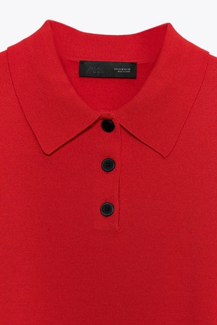 Трикотажный топ-поло с короткими рукавами- Заказать в России