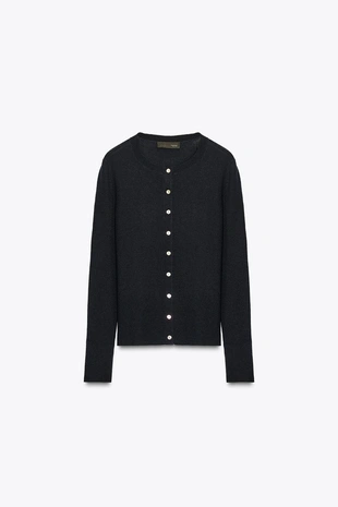 Кардиган из 100% шерсти в рубчик- Заказать в России