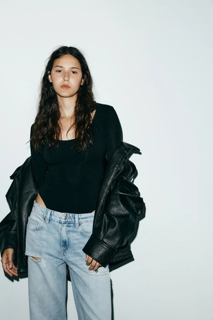 Мягкое боди с длинными рукавами