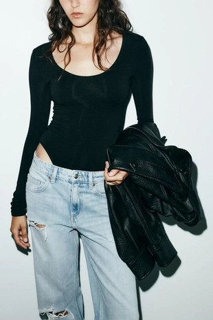 Мягкое боди с длинными рукавами