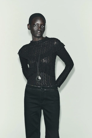 Кружевной топ с воланами- Заказать в России