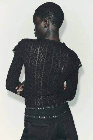 Кружевной топ с воланами- Заказать в России