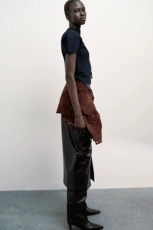 Топ трикотажный с рукавами-буфами- Заказать в России