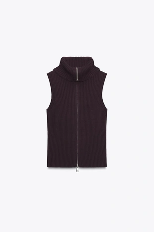 Трикотажный топ-жилет в рубчик- Заказать в России