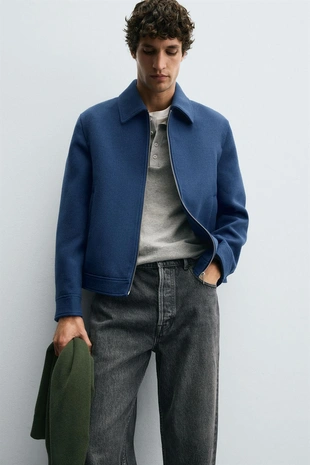 Куртка из ткани с застежкой-молнией- Заказать в России