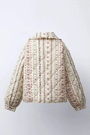 Стеганая куртка с принтом- Заказать в России