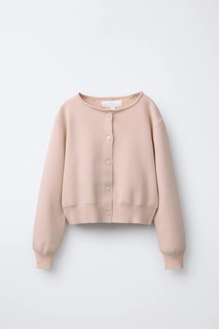 Купить Zara Трикотажный кардиган со съемным воротником из искусственного меха