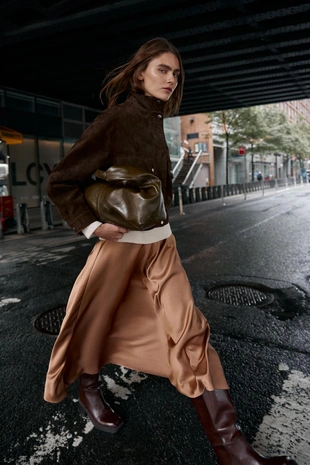 Атласная юбка миди- Заказать в России