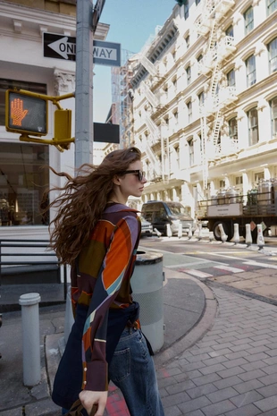 Рубашка с принтом и запахом- Заказать в России