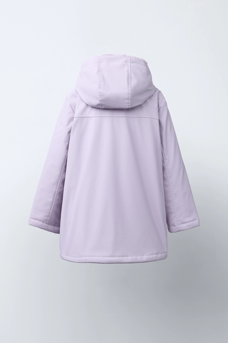 Дождевик из водонепроницаемой резины с искусственным мехом