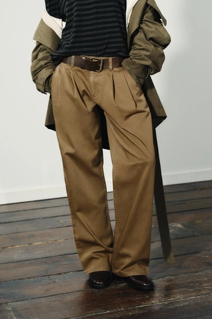 Брюки чинос с низкой посадкой- Заказать в России