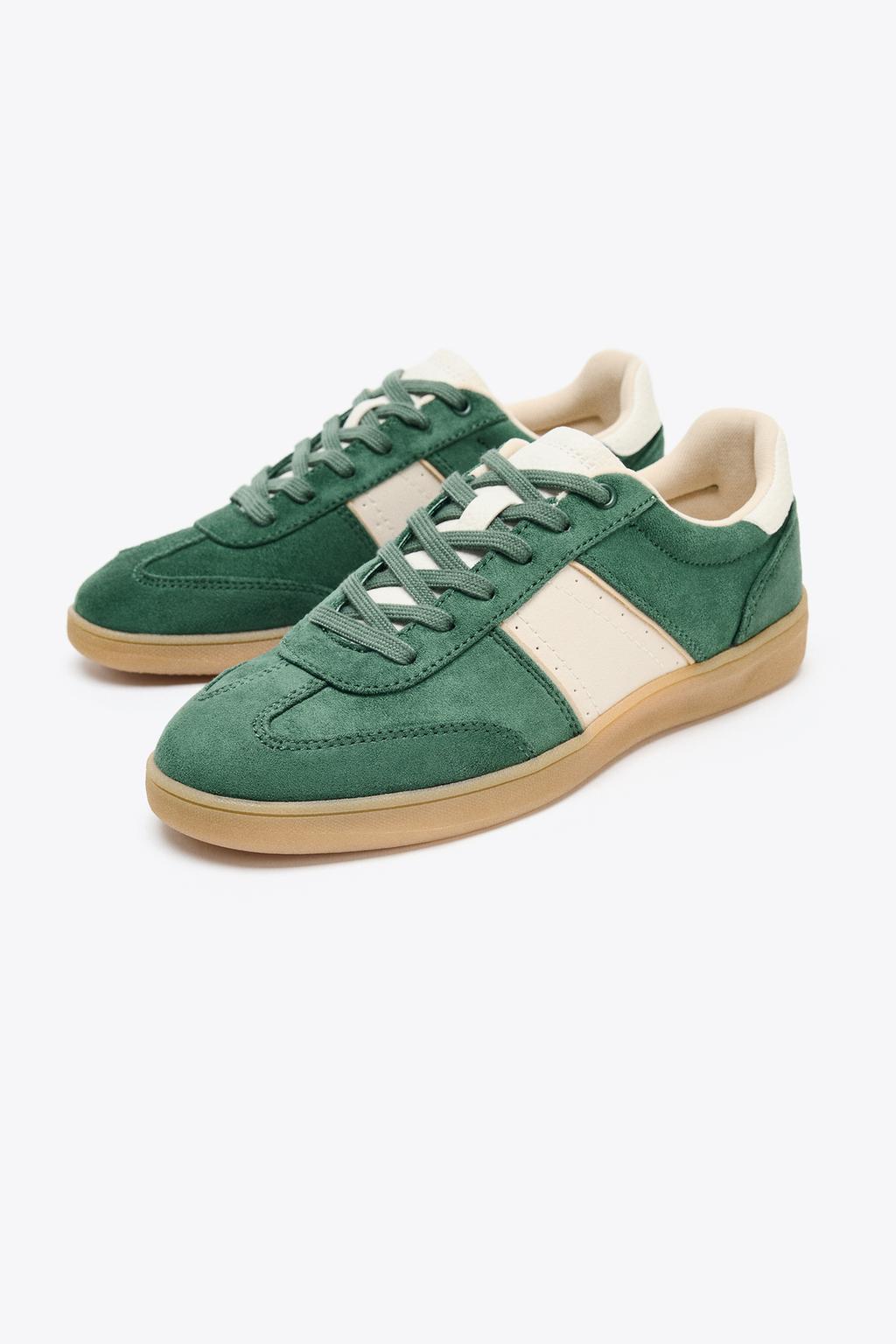 Zara Разноцветные кроссовки - Цвет зеленый - green | 5427/610