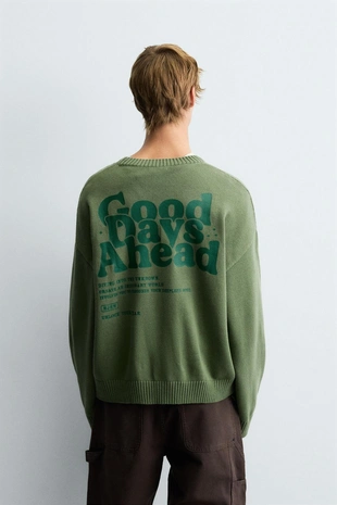 Джемпер BOXY FIT с принтами- Заказать в России