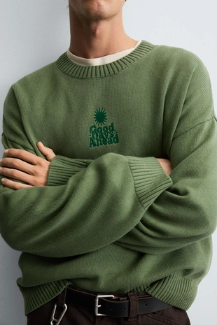 Джемпер BOXY FIT с принтами- Заказать в России