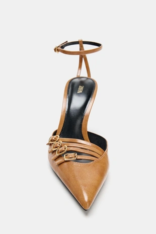 Туфли на каблуке с пряжками- Заказать в России