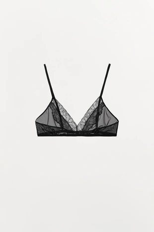 Бралетт из сетчатой ткани с кружевом- Заказать в России