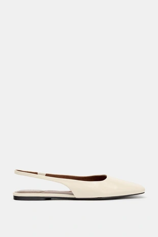 Туфли-балетки с открытой пяткой из кожи- Заказать в России