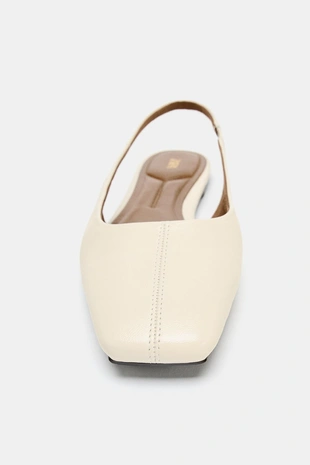 Туфли-балетки с открытой пяткой из кожи- Заказать в России