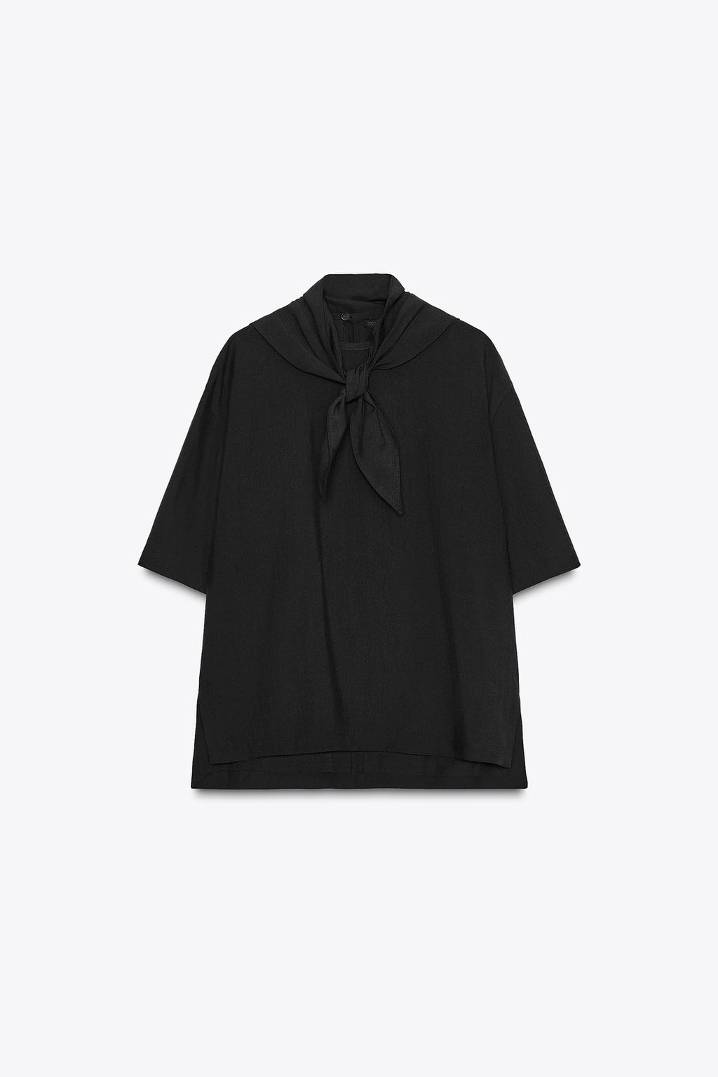 СТРУЯЩАЯСЯ БЛУЗА С ПЛАТКОМ — ZW COLLECTION