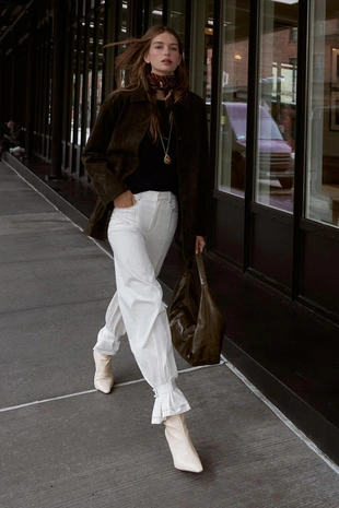 Брюки с контрастной строчкой- Заказать в России