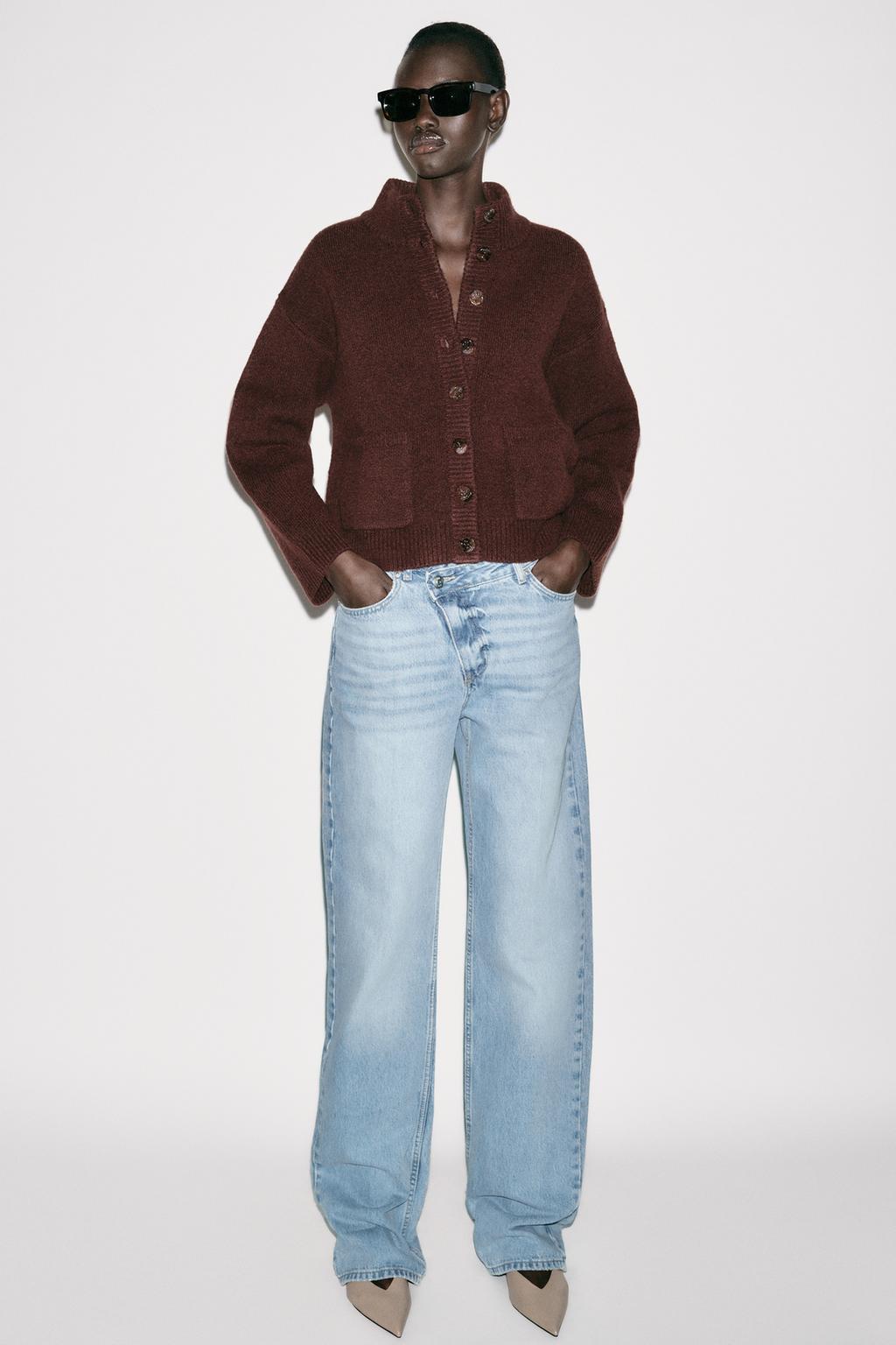 ВЯЗАНАЯ КУРТКА С ВОРОТНИКОМ-СТОЙКОЙ