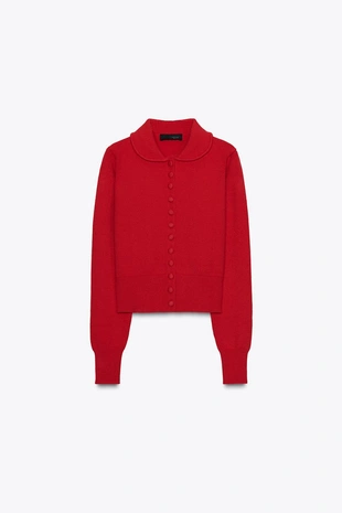 Вязаный кардиган с воротником «питер пэн»- Заказать в России