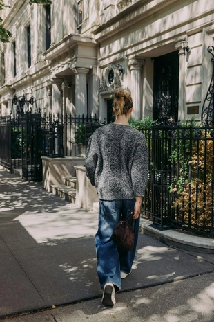 Вязаный кардиган с рукавами-буфами длины три четверти- Заказать в России