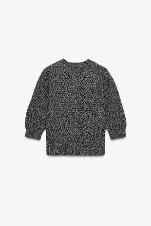 Вязаный кардиган с рукавами-буфами длины три четверти- Заказать в России