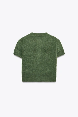 Кардиган из пряжи с короткими рукавами- Заказать в России