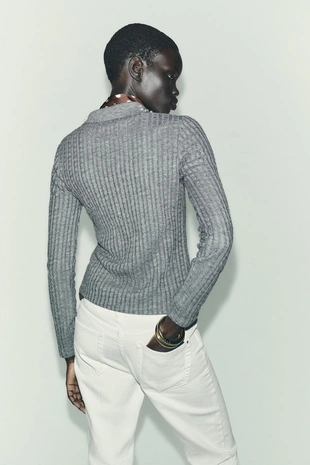 Кардиган с вырезами и драгоценным воротником- Заказать в России