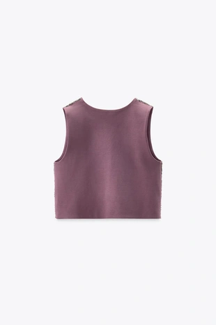 Жилет с вышивкой и бисером- Заказать в России