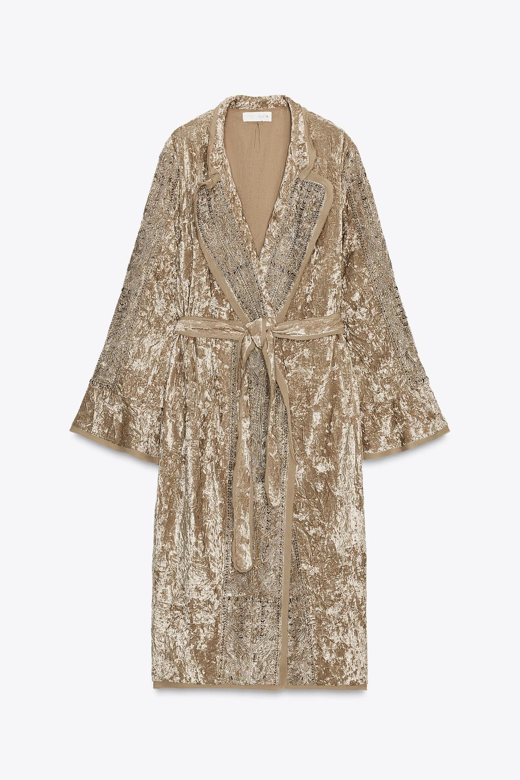 БАРХАТНОЕ КИМОНО С ВЫШИВКОЙ ZW COLLECTION LIMITED EDITION