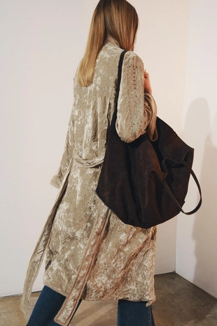 Бархатное кимоно с вышивкой ZW COLLECTION LIMITED EDITION- Заказать в России