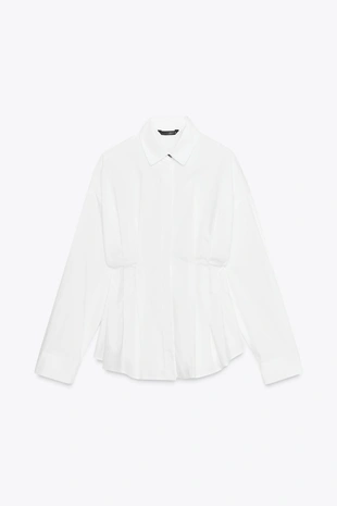 Рубашка из поплина со складками- Заказать в России