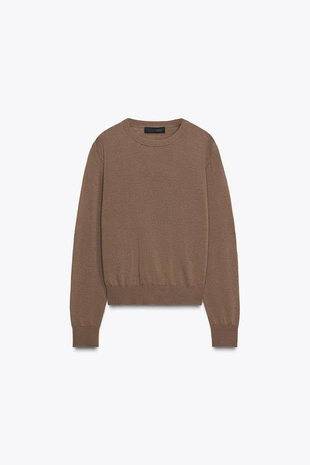 Джемпер из 100% шерсти гладкой вязки- Заказать в России