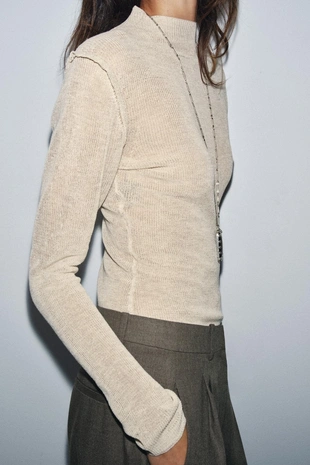 Трикотажный свитер с воротником «перкинс»- Заказать в России