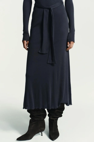 Длинное платье с эффектом двойного пояса-завязки- Заказать в России