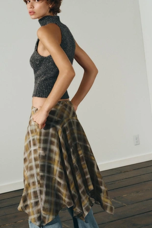 Юбка миди в клетку- Заказать в России