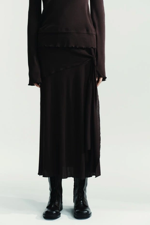 Юбка миди из мягкой ткани- Заказать в России