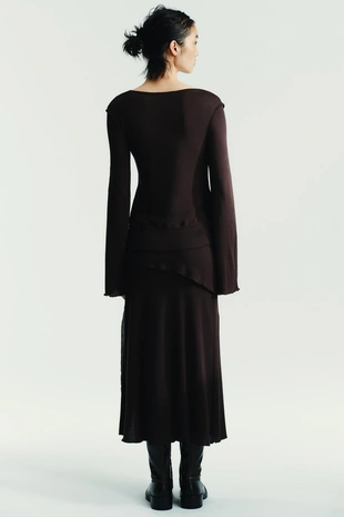 Юбка миди из мягкой ткани- Заказать в России