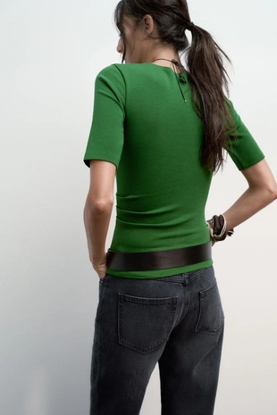 Футболка интерлок со сборками- Заказать в России