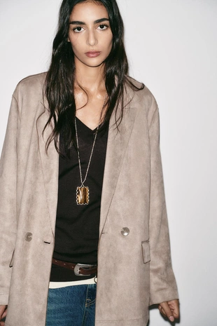 Блейзер из искусственной замши- Заказать в России