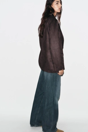 Блейзер из искусственной замши- Заказать в России