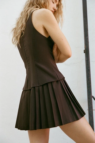 Короткое платье TABAS с галстуком- Заказать в России