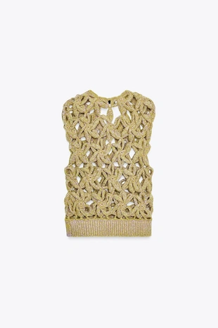 Топ-жилет с эффектом деграде, вязаный крючком