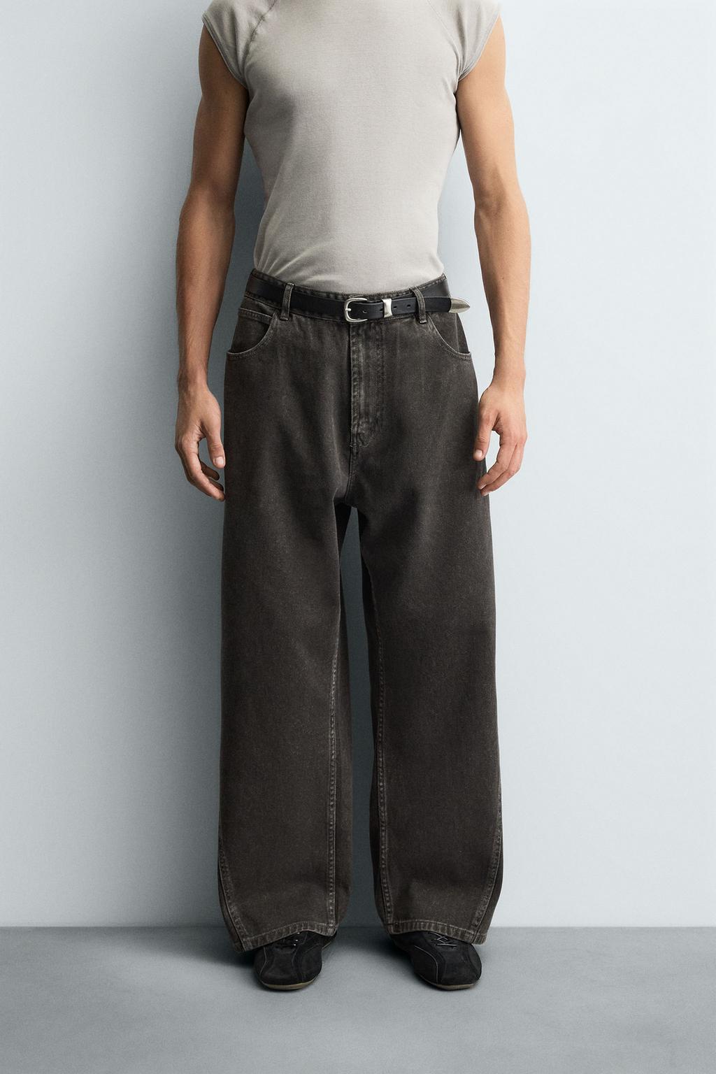 БРЮКИ RELAXED FIT СО СМЕЩЕННЫМ ШВОМ