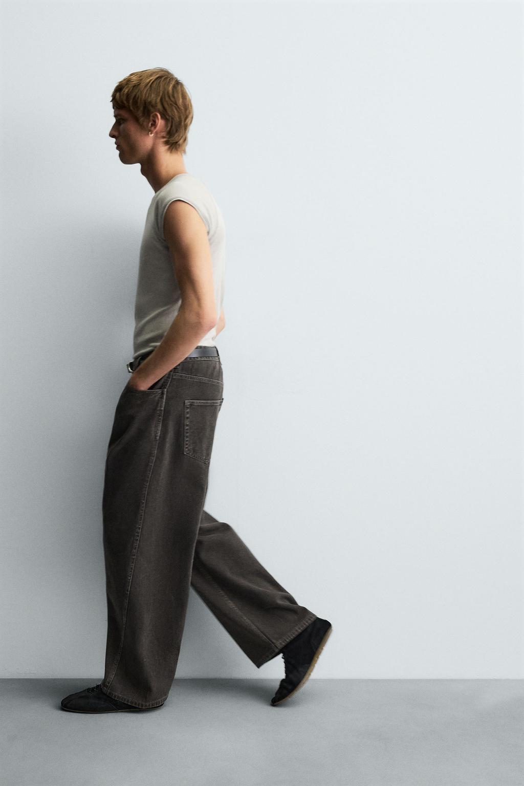 БРЮКИ RELAXED FIT СО СМЕЩЕННЫМ ШВОМ