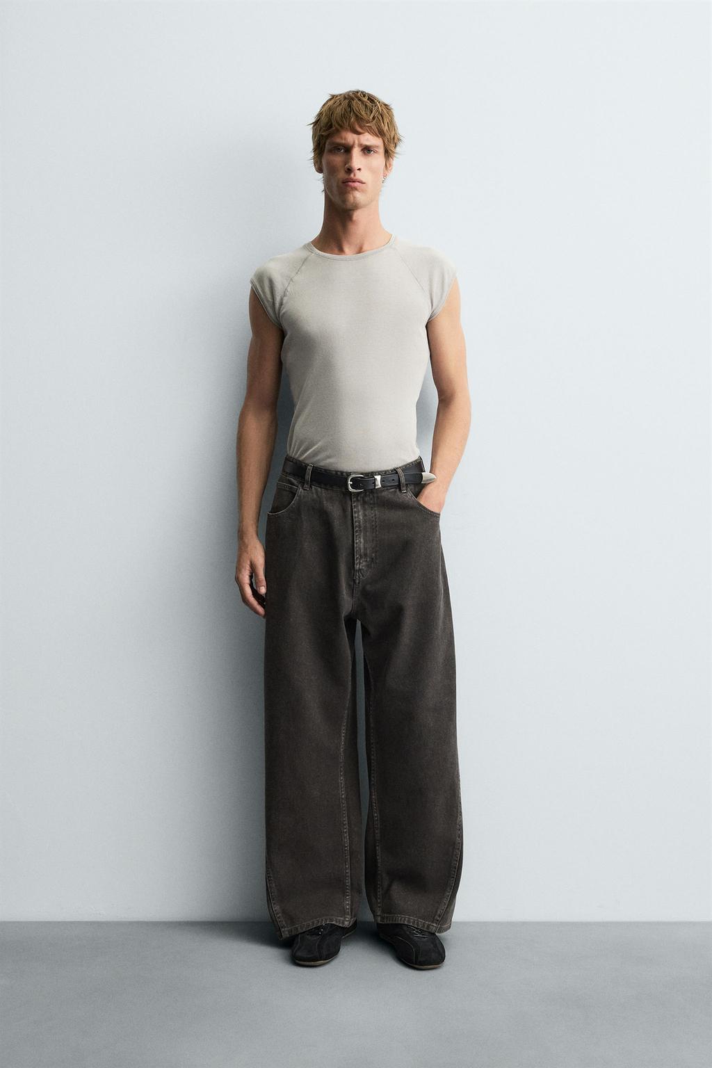 БРЮКИ RELAXED FIT СО СМЕЩЕННЫМ ШВОМ